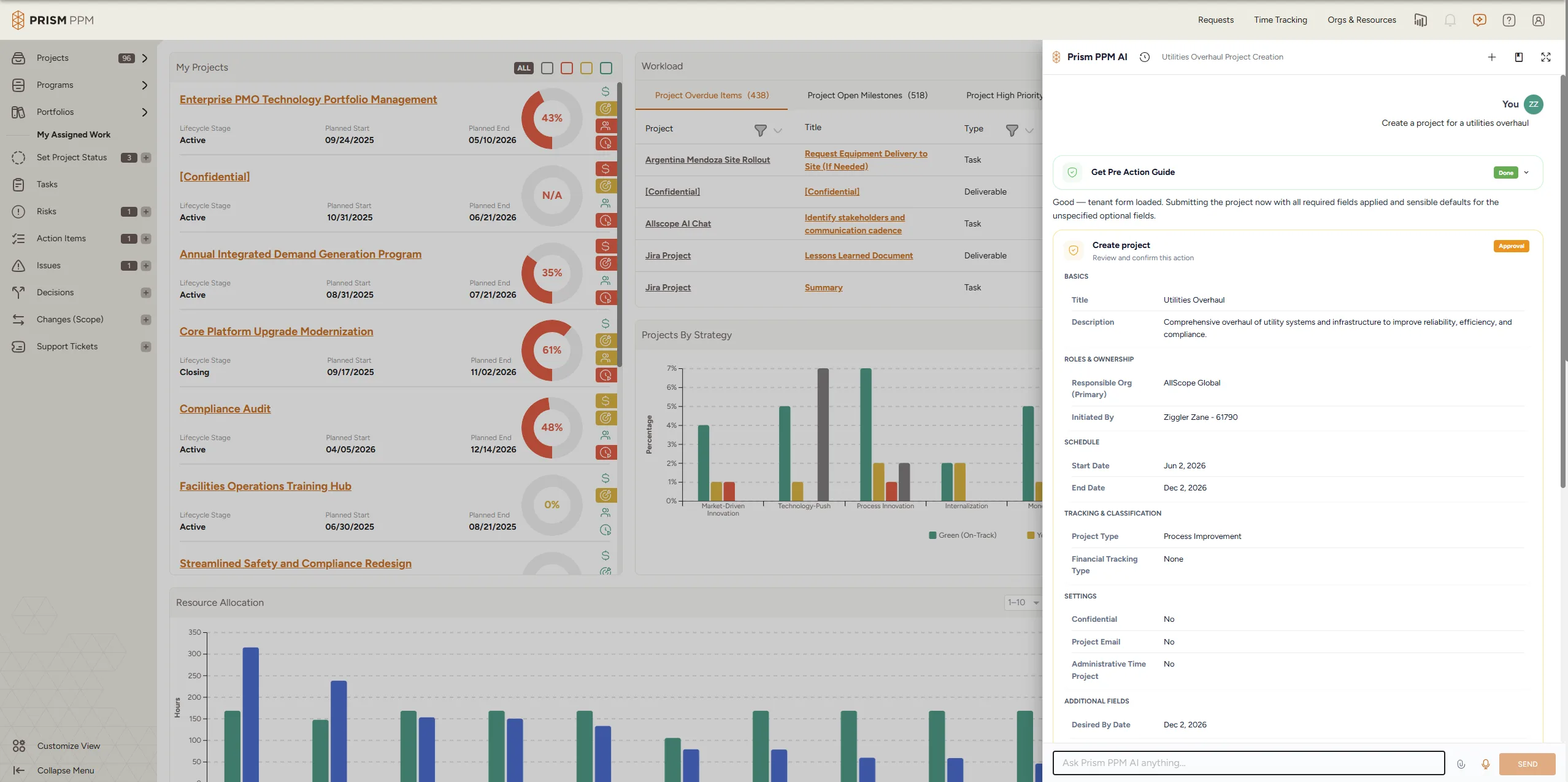 Prism PPM lets you dynamically create project plans in seconds