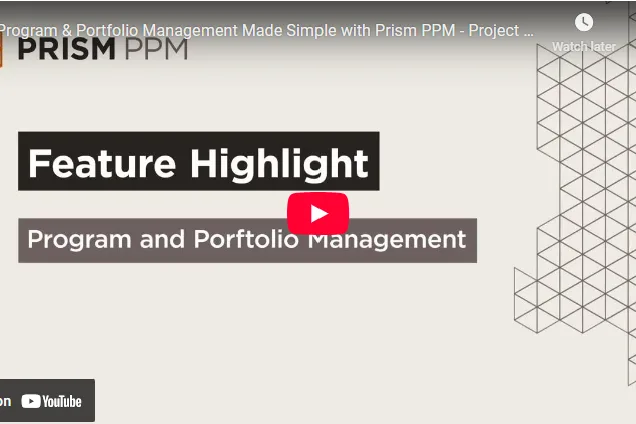 Program and portfolio management with Prism PPM